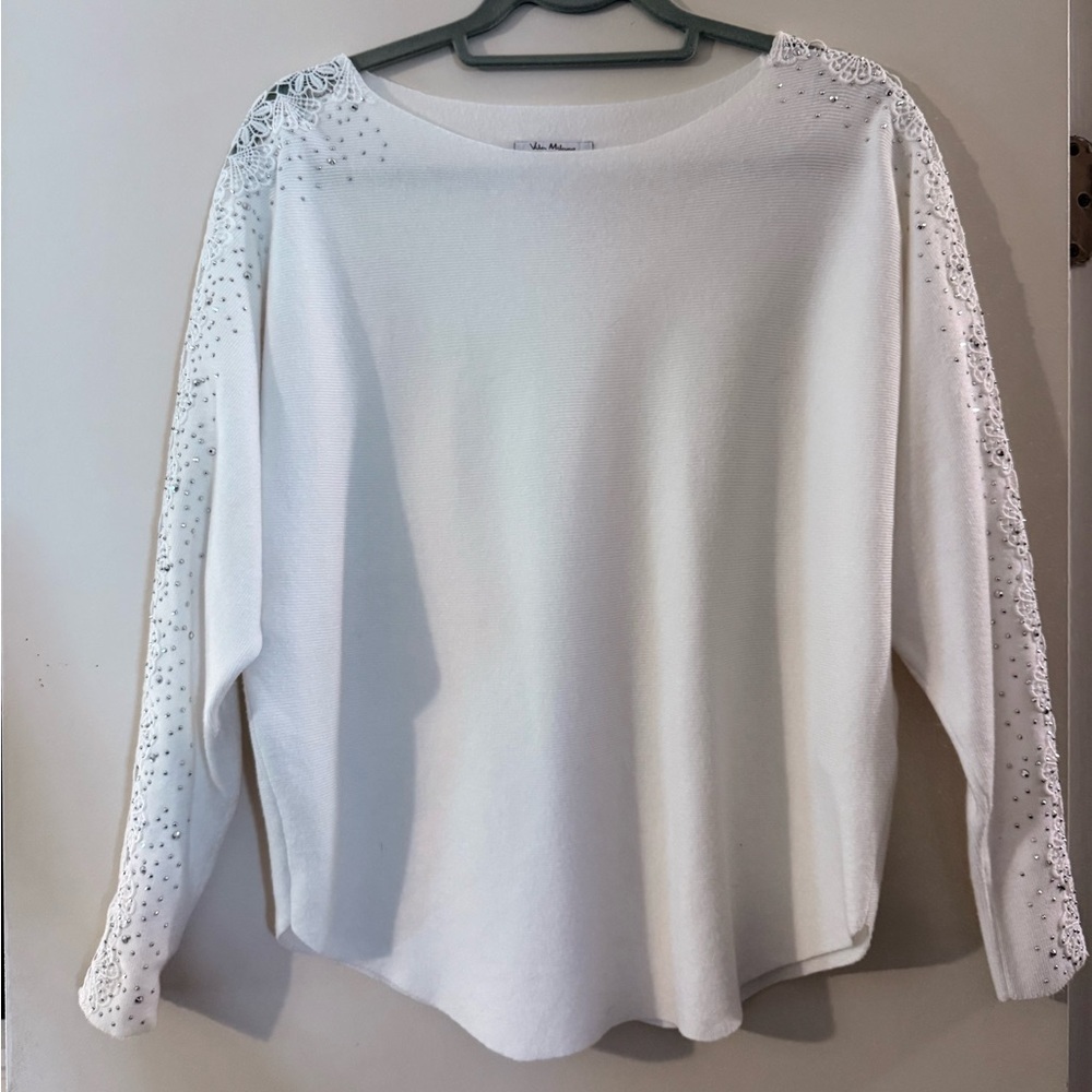 Vila Milano White Embellished Women’s Top